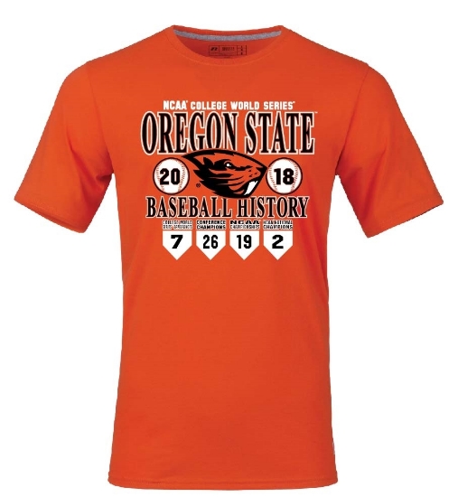 Picture of Oregon State Beavers 2018 CWS Baseball History Short Sleeve Shirt