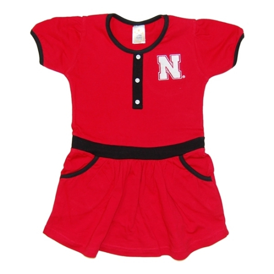 Picture of Nebraska Little King® Toddler Team Color Button Dress