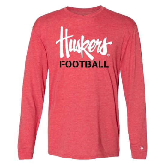 Picture of Nebraska Football Tri-Blend Performance Long Sleeve Shirt (NU-245)