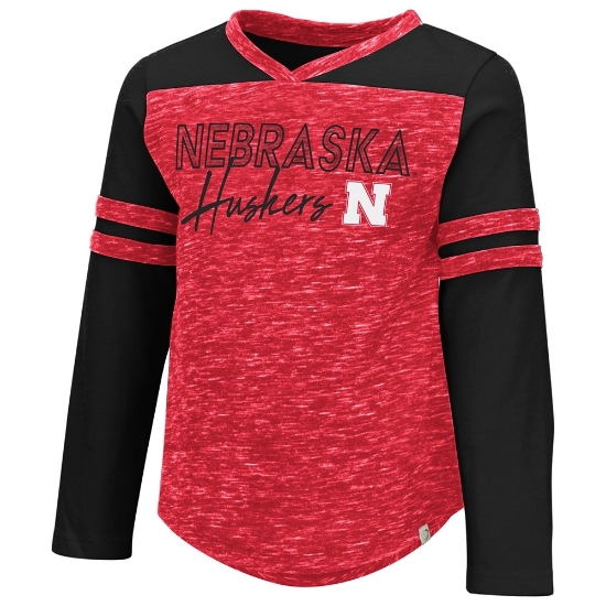 Picture of Nebraska Colosseum® Toddler Girls Pipsqueak Long Sleeve Shirt