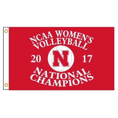 Picture of Nebraska Volleyball Dye Sublimated Flag Red