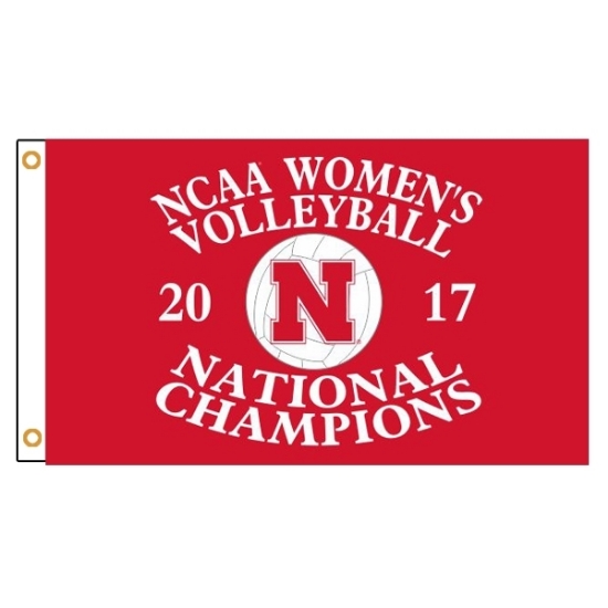 Picture of Nebraska Volleyball Dye Sublimated Flag Red