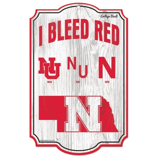 Picture of Nebraska I Bleed Red Sign
