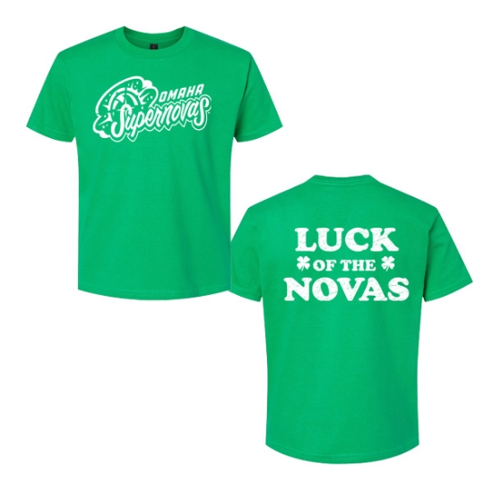 Picture of Supernovas YOUTH St. Patrick's Luck of the Novas T-Shirt - Irish Green