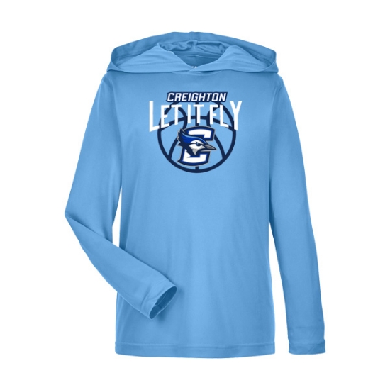 Picture of Creighton Youth Performance Hooded Long Sleeve Shirt (CU-209)