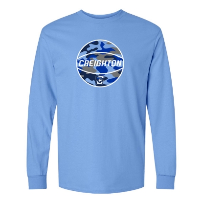 Picture of Creighton Camo Basketball Soft Cotton Long Sleeve Shirt (CU-359)