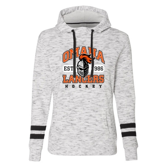 Picture of Omaha Lancers Ladies's Melange Fleece Hooded Sweatshirt  (Lancers-018) 