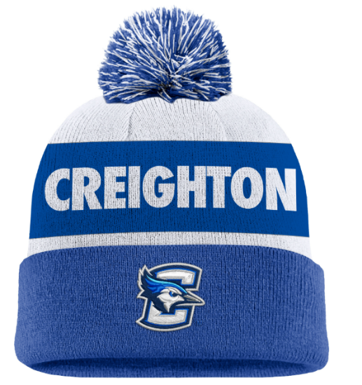 Picture of Creighton Nike® Peak Pom Beanie (White/Royal)
