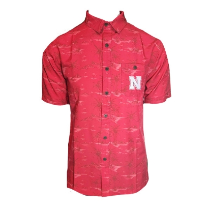 Picture of Nebraska Men's Hawaiian Button Down Collar Shirt