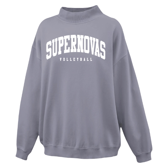 Picture of Supernovas Women's Mock Crew -Shadow Grey (SN-006)
